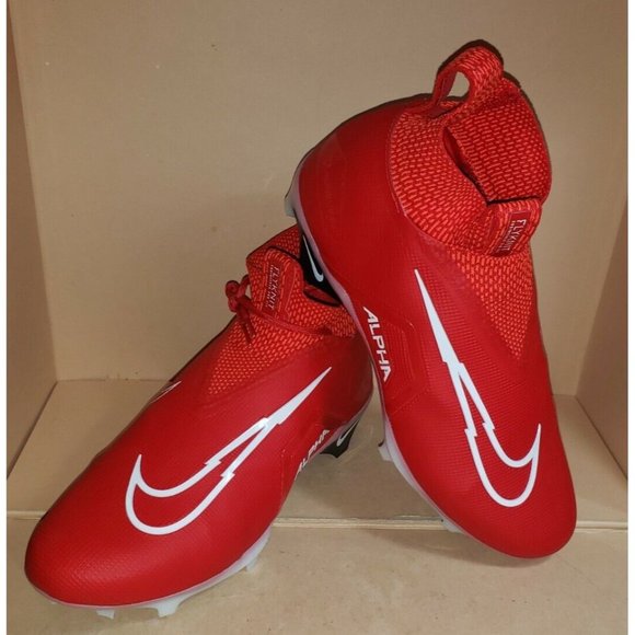 NIKE ALPHA MENACE ELITE 3 FLYKNIT FOOTBALL RED MEN\'S SIZE 10 NEW